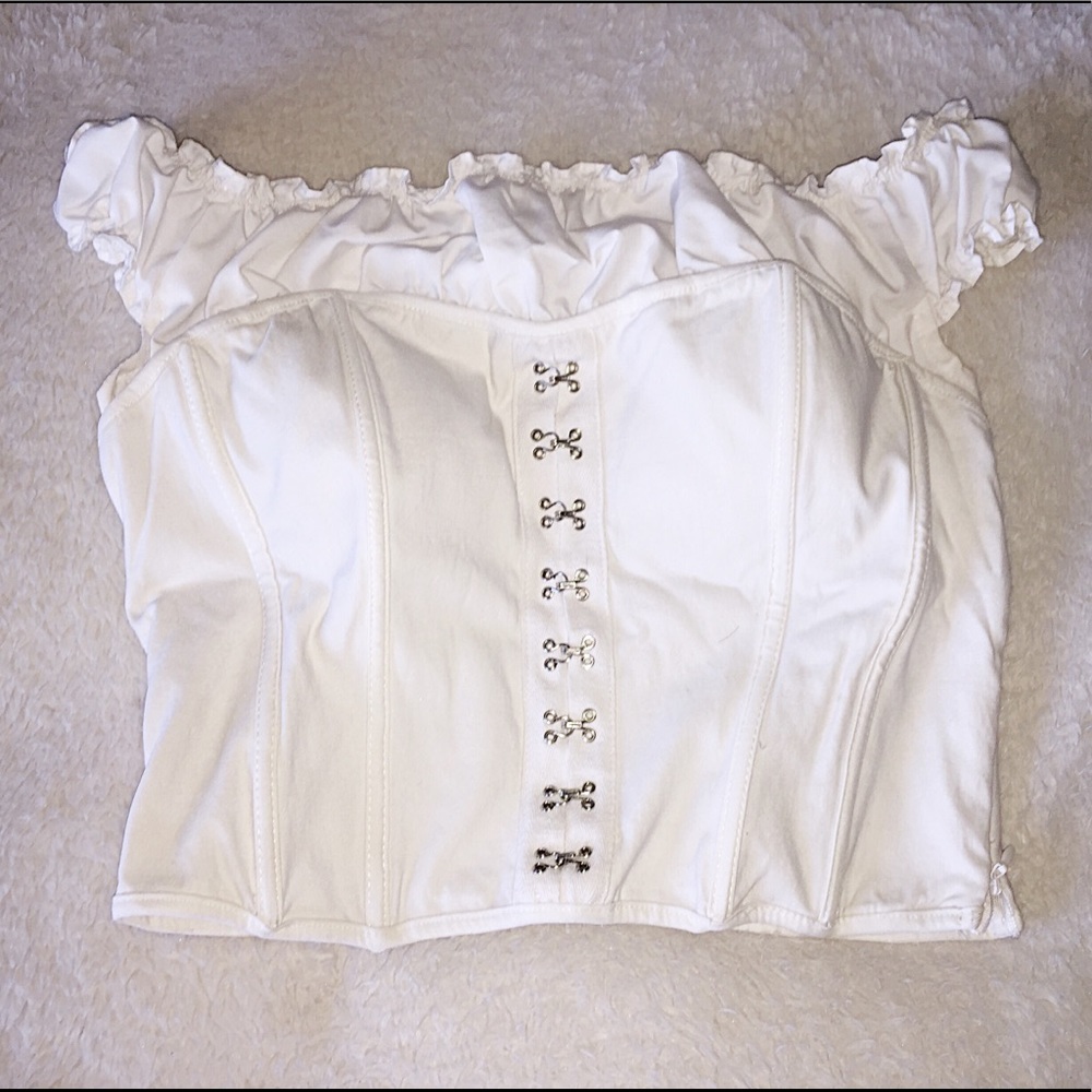 Cute white off shoulder corset